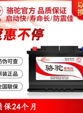 骆驼蓄电池12v45ah汽车电瓶适配起亚K2现代瑞纳瑞奕雅绅特46B24L