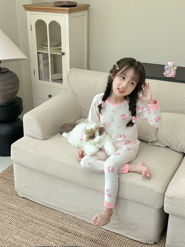 Пижама, комплект, детская домашняя одежда, весеннее удерживающее тепло детское термобелье, штаны