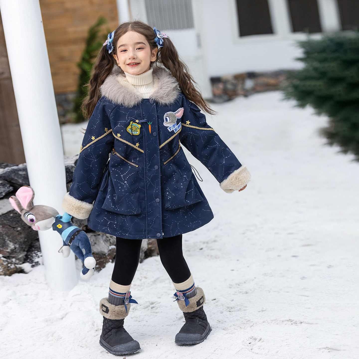 66公主冬季时尚朱迪中长收腰外套