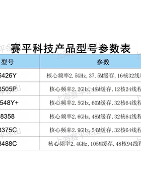Intel/英特尔 服务器 6426Y/6505P/6548Y+/8358/8375C/8488C