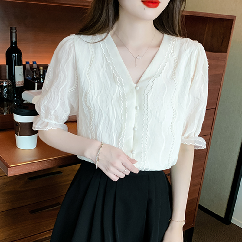 蕾丝设计感小众刺绣遮肚子法式