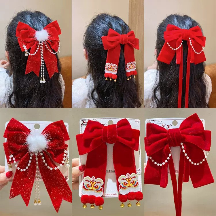 中国风新年飘带红色蝴蝶结