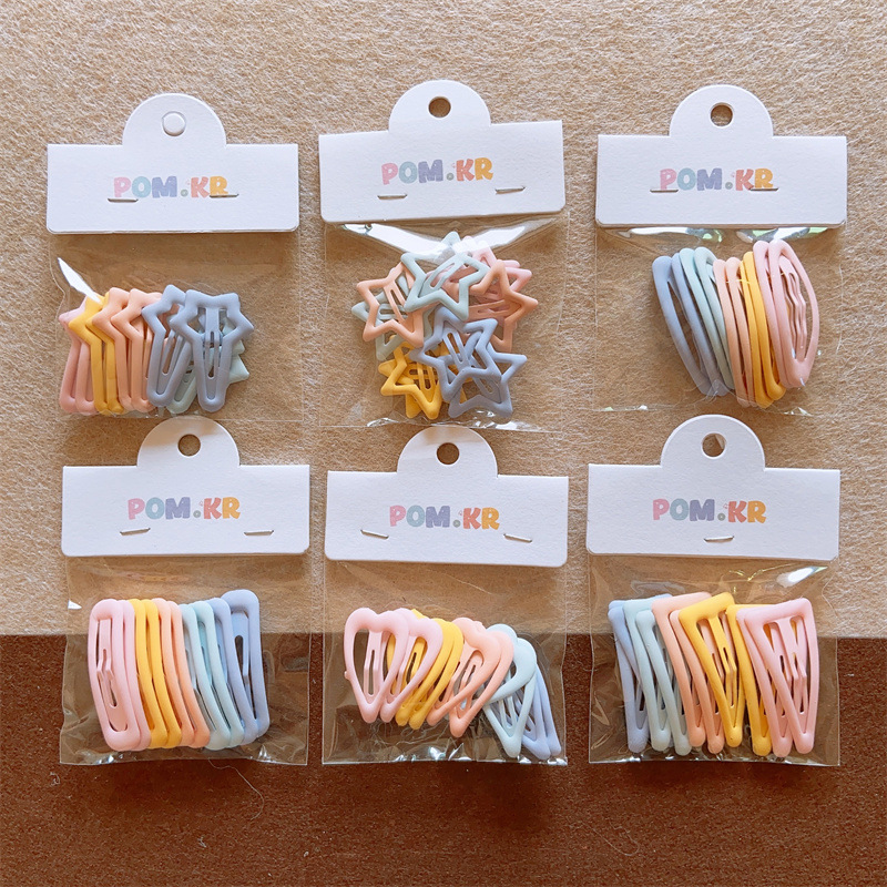 10个袋装小号韩国儿童糖果色bb夹迷你方形橘彩女童碎发刘海夹头饰