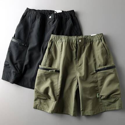 潮牌ins日系运动宽松休闲中裤潮流工装机能短裤五分裤男夏