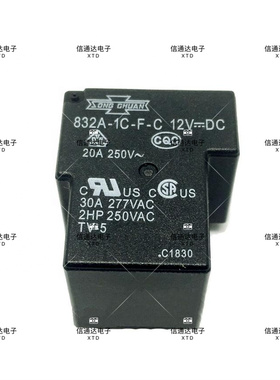 全新现货 832A-1A-F-C-12VDC 正品松川 12V 30A 继电器 4脚 DC12V