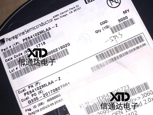 销售并回收PE64102MLAA-Z RF DTC100MHZ-3GHZ 12QFN 一站式配套