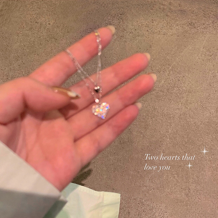 爱心项链女双层高级感设计感