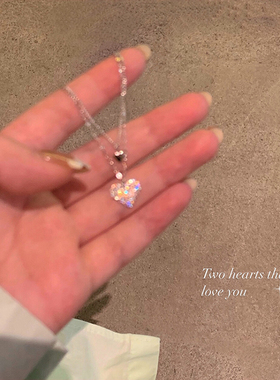 爱心项链女双层高级感设计感