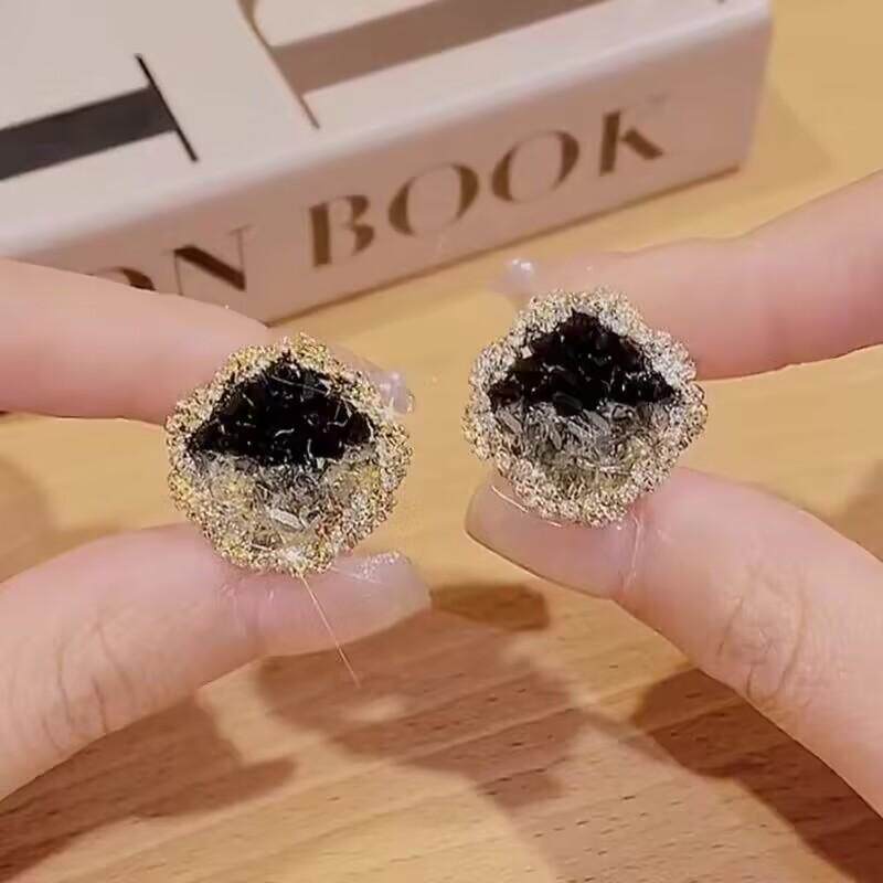 气质黑色渐变水晶方形耳环女轻奢高级感银针耳钉925银针爆款耳饰,饰品/流行首饰/时尚饰品新,耳钉,淘宝优惠券,粉丝福利购,淘宝优惠卷