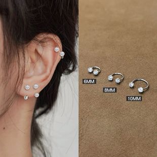 超闪耳骨钉女螺丝拧扣细针双头睡觉免摘独特新款耳骨环小耳圈耳钉