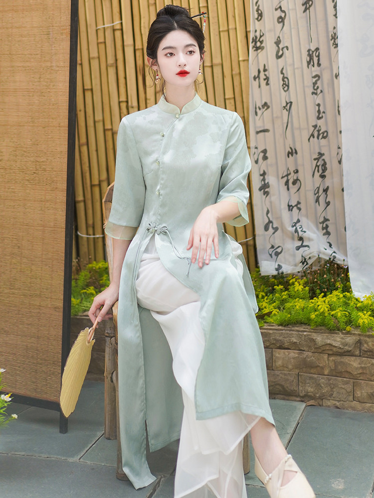 日常可穿改良汉服修身显瘦气质