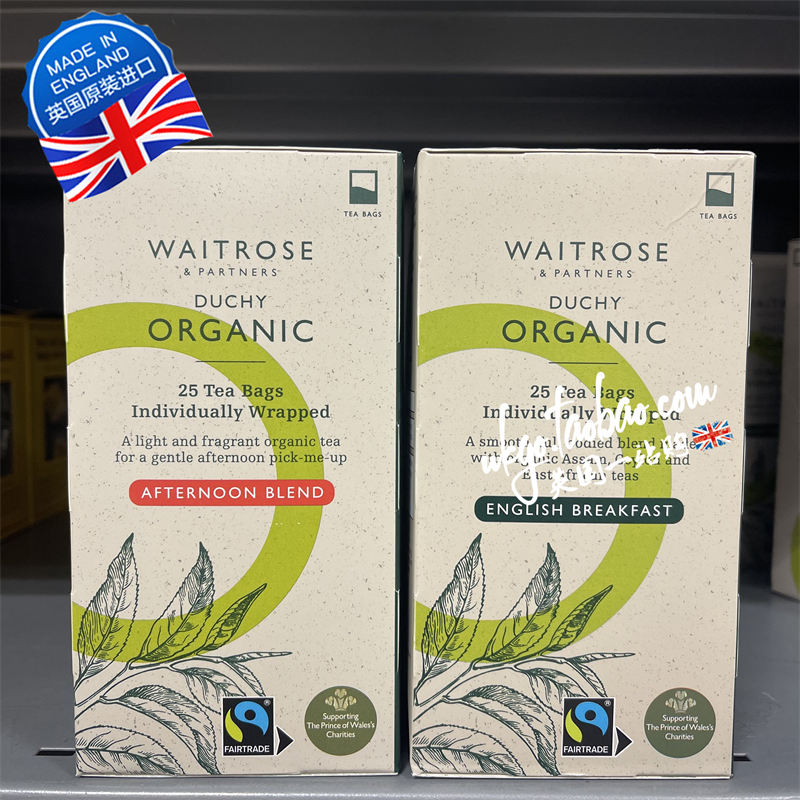 苏州现货 英国WAITROSE DUCHY有机英式早餐茶包25包62.5g办公冲饮 茶 茉莉花茶 原图主图