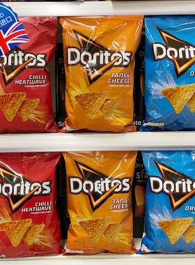 2袋包邮 英国进口Doritos多力多滋香辣/芝士玉米薯片休闲零食180g