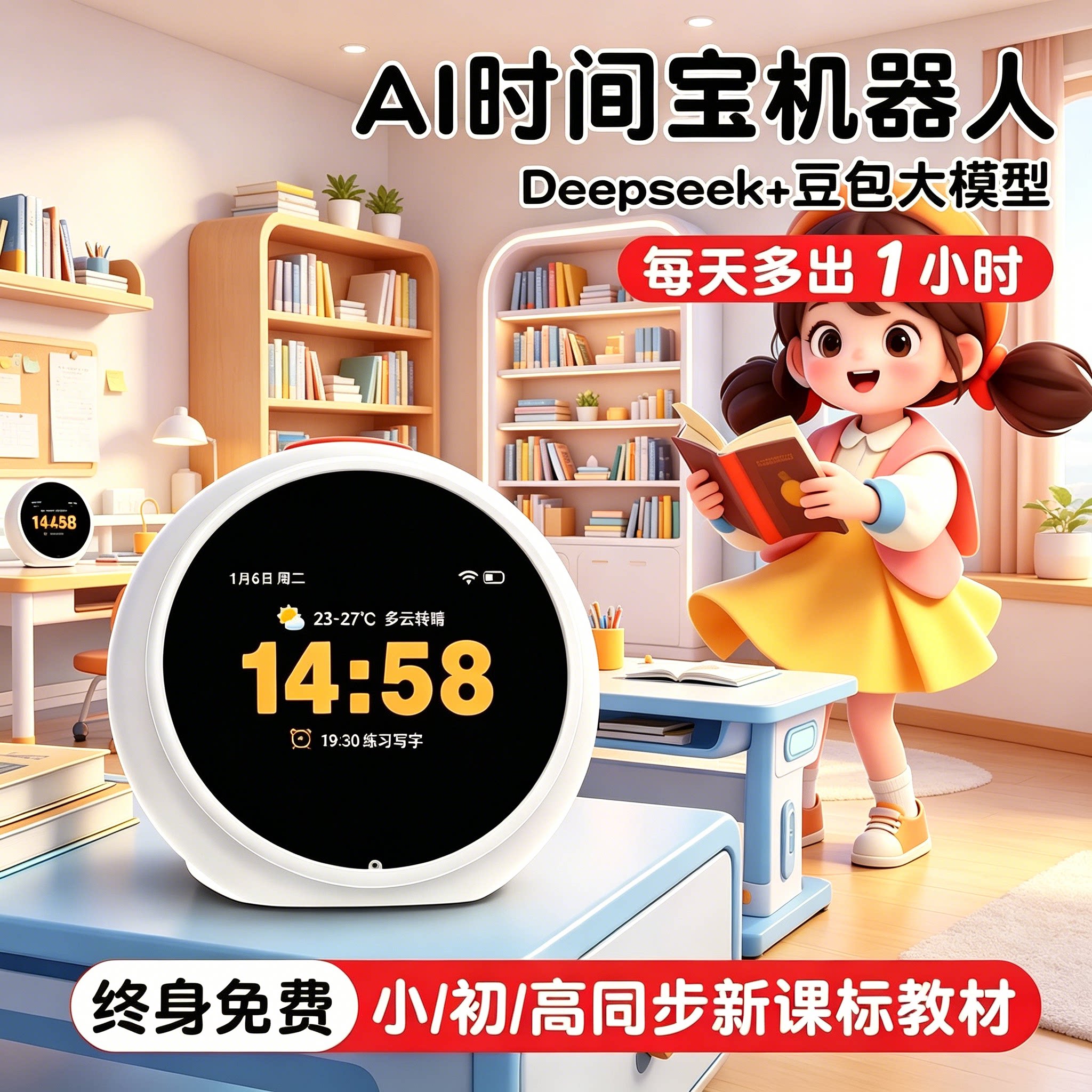 AI语音闹钟早教机学生英语学习