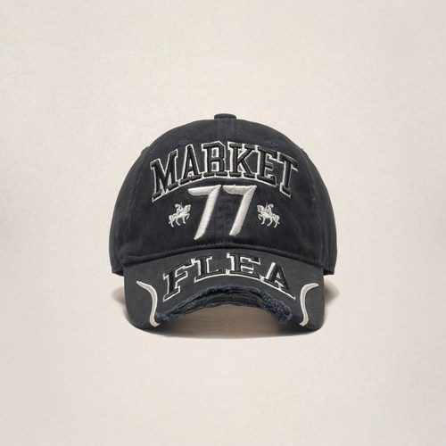 Fleamarket美式复古字母经典刺绣棒球帽破坏高街小众加深鸭舌帽