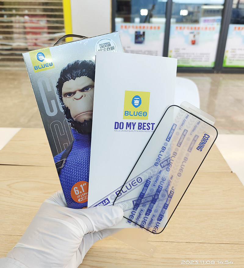 蓝猩钢化膜适用于苹果15promax高清iphone14 13promax康宁玻璃高清版除尘仓版手机膜防摔防尘大猩猩手机