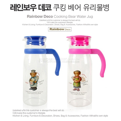 韩国进口料理泰迪熊玻璃瓶