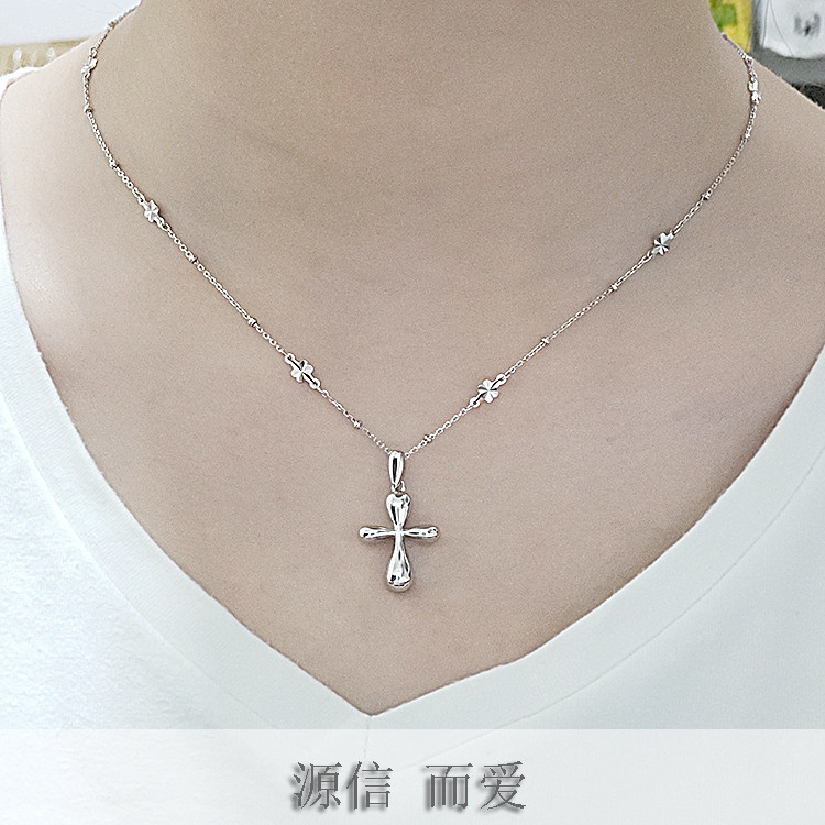 十字架纯银女款情人节礼物吊坠