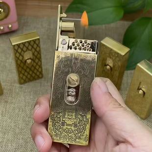 网红同款火柴盒打火机自动点火机械739创意定制高档煤油防风男士