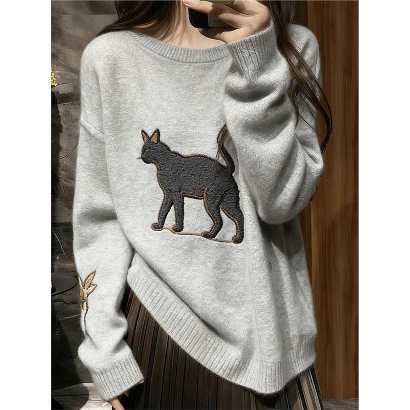 2025年秋季新款独特漂亮高级感chic日系温柔风宽松慵懒软糯毛衣女