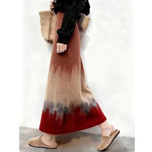 今年流行漂亮高级感渲染半身裙女2025秋季 高腰显瘦a字裙气质 新款