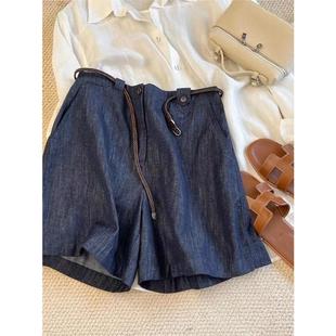 牛X货 巨炸裂!今年流行天丝亚麻牛仔阔腿短裤女夏小个子宽松外穿