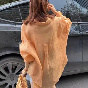 淡人高知穿搭棉麻防晒衬衫薄外套女2026别致很仙的上衣中长款衬衣