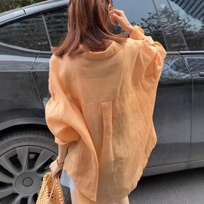 淡人高知穿搭棉麻防晒衬衫薄外套女2026别致很仙的上衣中长款衬衣