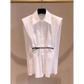 女春季 牛X货 减龄白色收腰无袖 衬衫 巨炸裂 洋气高端别致上衣时尚