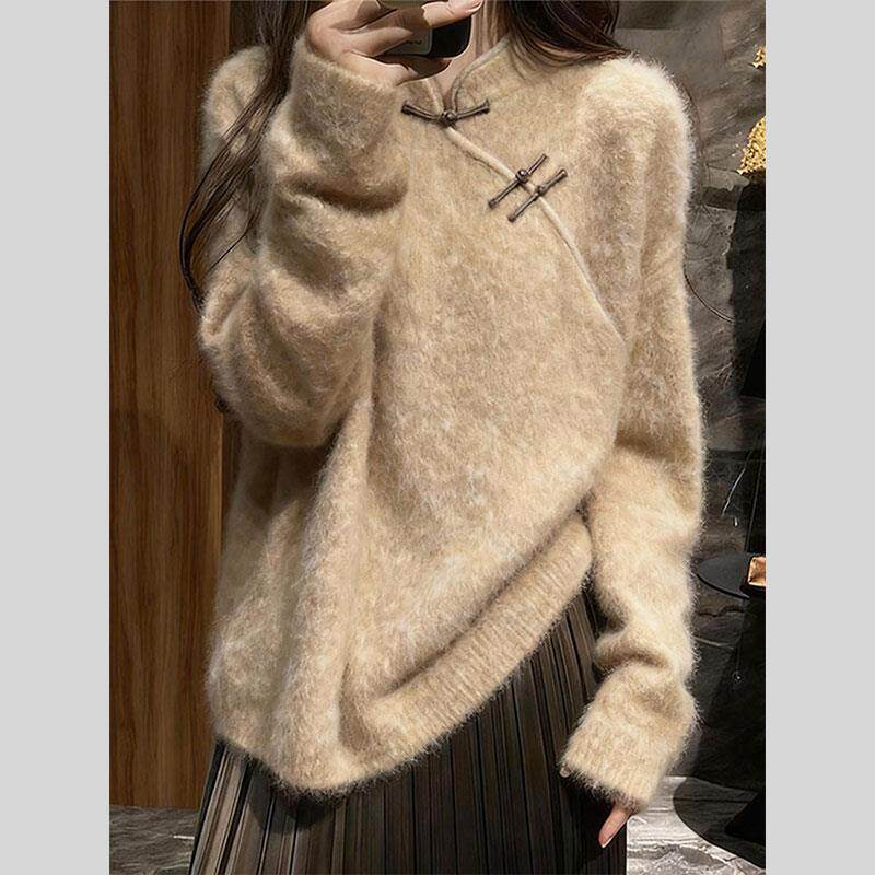 新中式国风毛衣女款2025新款慵懒高级感针织可外穿内搭上衣女秋冬,女装/女士精品,大码内搭,淘宝优惠券,粉丝福利购,淘宝优惠卷