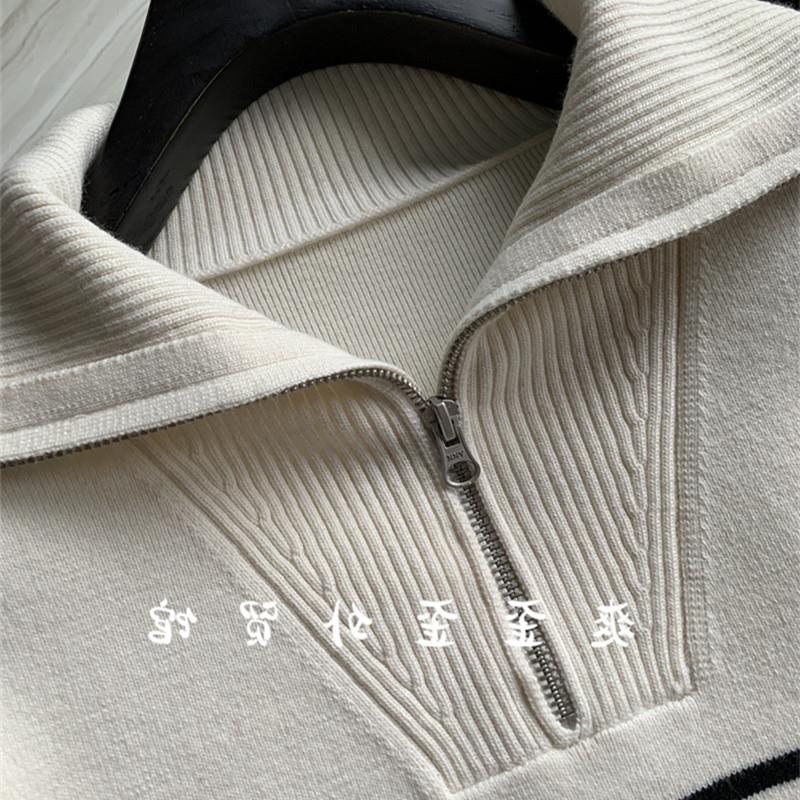 百穿不厌！！纯羊毛的品质真滴是赏心悦目 条纹翻领针织衫毛衣女