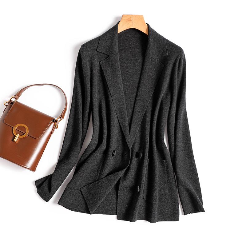 只卖识货的亲！L家源货柜上9百欧~高端美丽诺羊毛针织西装外套女