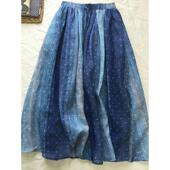 复古繁星点点轻薄双层半身裙女文艺中长款 牛X货 巨炸裂 A字伞裙