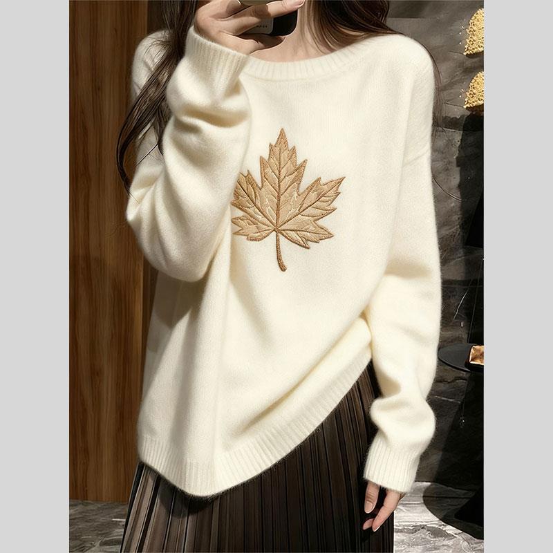 今年流行高级感刺绣针织毛衣女2025冬季新款慵懒风可外穿内搭上衣