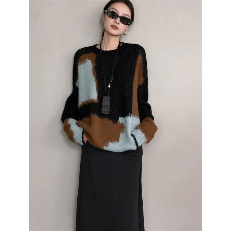 2025年秋季新款高级感chic日系温柔风宽松慵懒软糯毛衣外套