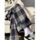 宽松bf慵懒风加厚加绒阔腿裤 牛X货 女冬季 新款 巨炸裂 格纹休闲裤