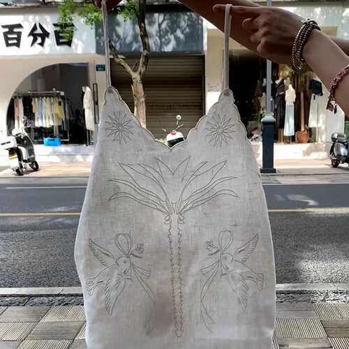 怒推！外贸单品质，白色百搭棉麻亚麻甜辣风巨好看吊带T恤女夏季