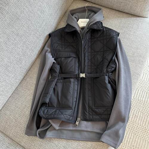 仅少量牛货！CHAO级推荐DIO*气质有型菱格走线系腰带薄款棉马甲