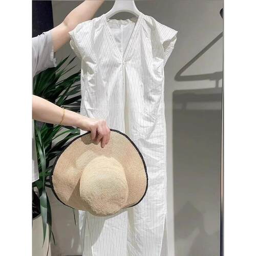 渠道货！掌柜自留，条纹连衣裙女夏季气质优雅时尚休闲高级感长裙