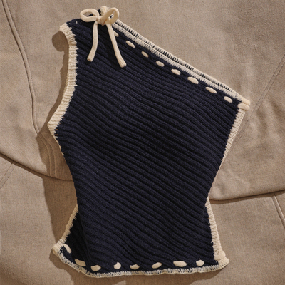 CHAO级推荐！纯欲风斜肩针织吊带女夏短款显瘦外穿小个子无袖上衣