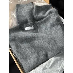 慵懒松弛感套头针织衫 CHAO级 冰岛灰拉山羊绒拉绒毛衣女冬季