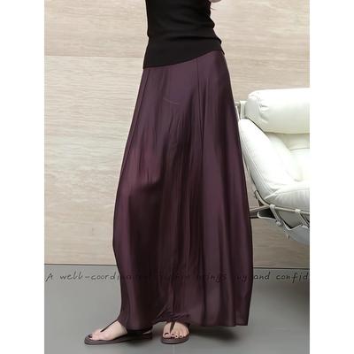 深紫色半身裙女2025秋季流行新款高腰显瘦法式复古气质洋气长裙