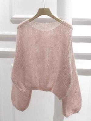 牛X货 巨炸裂！第一眼就爱上的温柔粉色马海毛毛衣慵懒短款针织衫