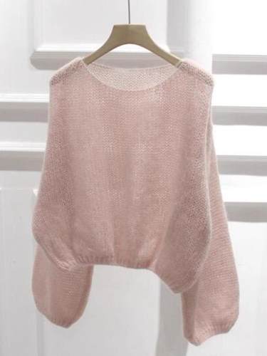 牛X货 巨炸裂！第一眼就爱上的温柔粉色马海毛毛衣慵懒短款针织衫