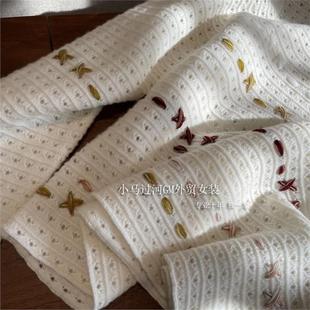 单货 镂空圆领装 柜上2.9k DOS法式 饰翻花100羊毛毛衣女 元