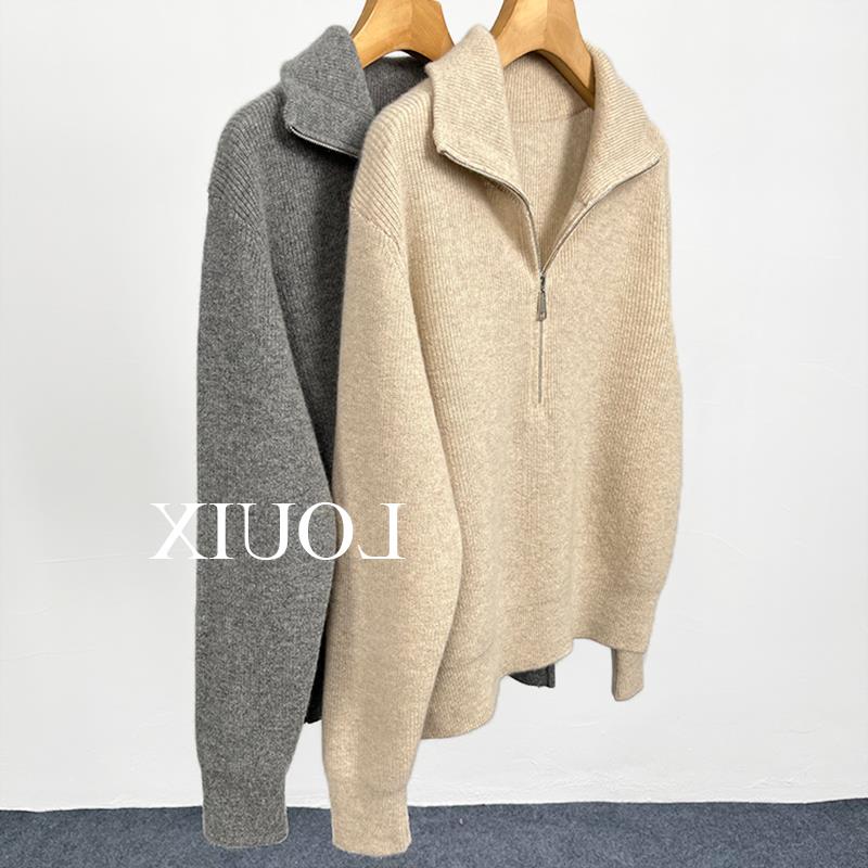 被惊艳到了！100%纯色羊绒高领半拉链加厚女套衫时尚针织打底毛衣