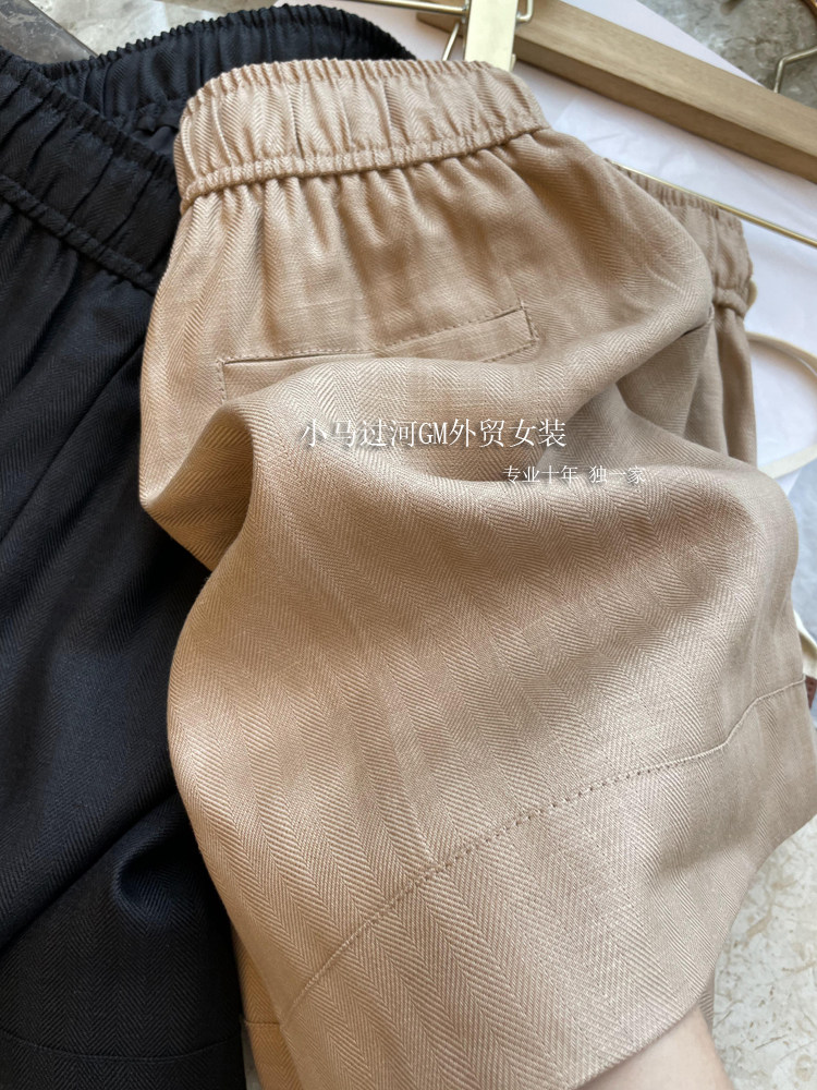 掌柜自留，R单天丝亚麻！！！高腰人字纹肌理松紧腰阔腿短裤女夏,女装/女士精品,毛针织衫,淘宝优惠券,粉丝福利购,淘宝优惠卷