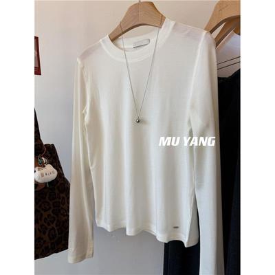 CHAO级推荐！羊毛莱赛尔 小铁片小立领亲肤绵长袖T恤打底面膜上衣