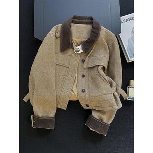 法式 小众百搭设计感休闲夹克 复古撞色翻领短外套女2025年秋新款