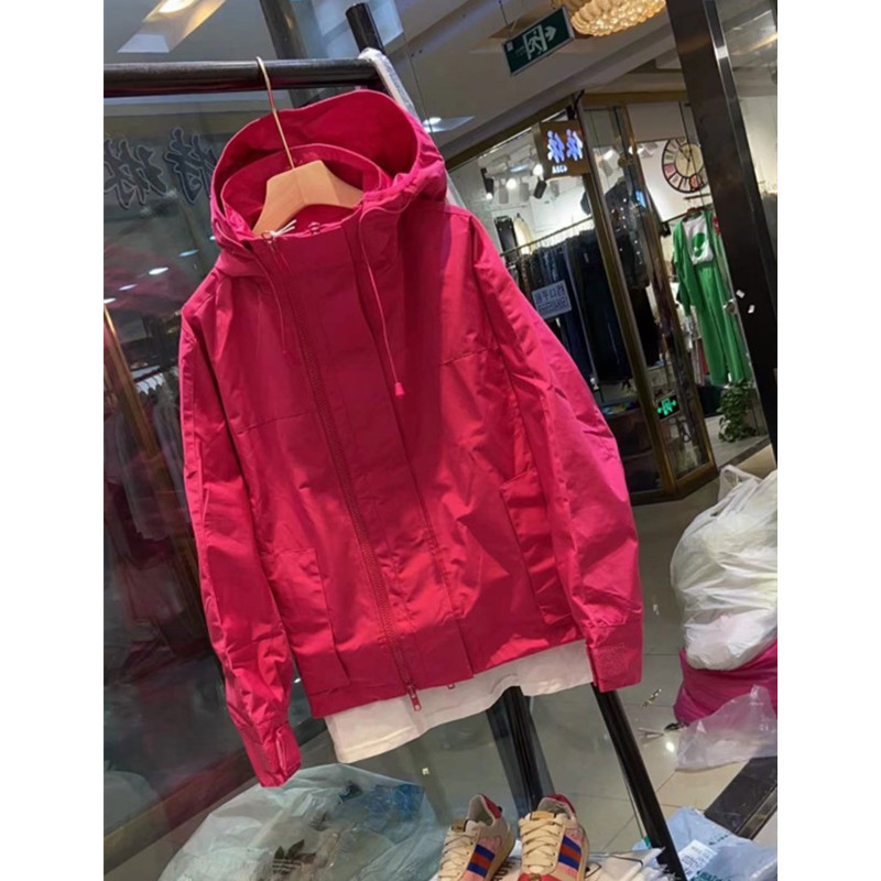 春秋新款双拉链连帽工装时尚开衫